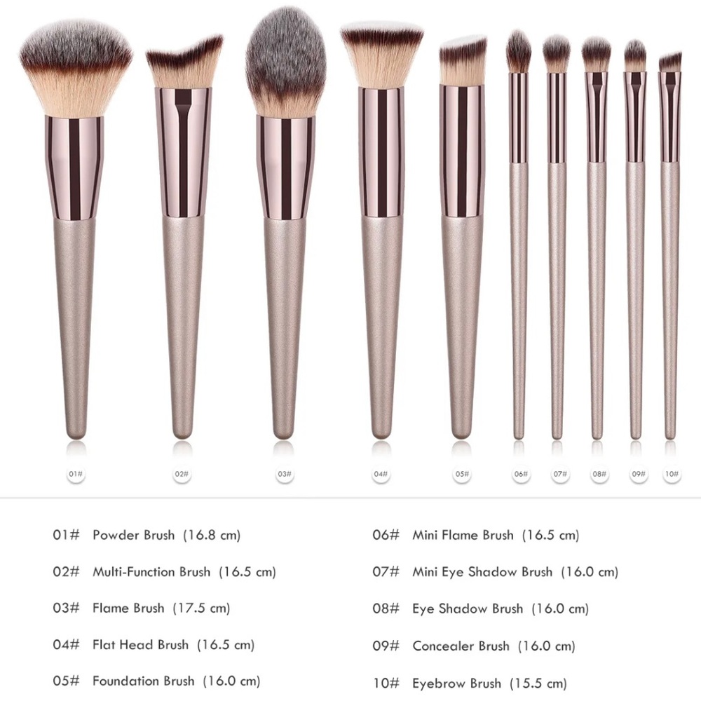 10 piece makeup brush set